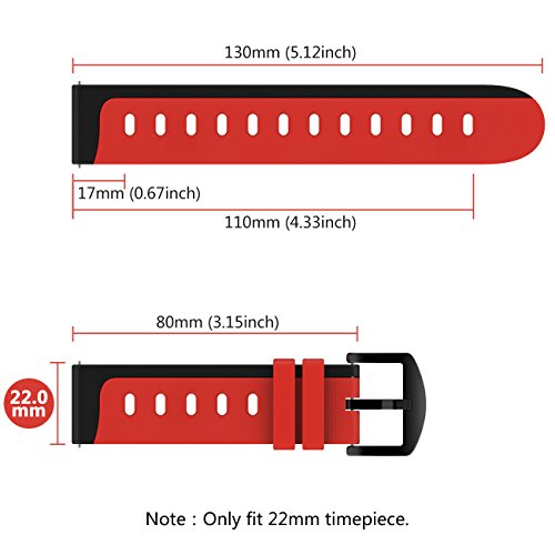 20mm, 22mm Quick Release Soft Silicone Watch Band Anti-Allergic Replacement Strap