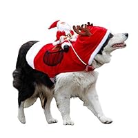 royalwise RW03-RD-XL Royal Wise Running Santa Christmas Pet Costumes, Apparel Party Dressing Up Clothing for Dogs Cats Clothes Pet Outfit, Red, X-Large