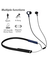TIDTUO Auriculares inalámbricos Bluetooth con correa para el cuello, auriculares Bluetooth con 14 horas de reproducción, micrófono estéreo, impermeable, para comodidad durante todo el día, ajuste seguro y seguridad para entrenamiento deportivo