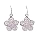 Alicenter(TM) Women 925 Sterling Silver Vintage Flower Dangle Drop Hook Earrings Jewelry