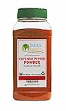 Indus Organics Cayenne Pepper Powder (40,000 SHU), 1 Lb Jar, Steam Sterilized, Premium Grade, High Purity, Freshly Packed
