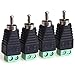 MOBOREST RCA Cable Audio Adapter, Phono Male to AV Screw Terminal Audio Speaker Wire Connector (Solder Free RCA Male-4pack)