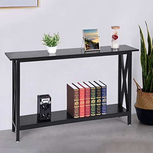 image for Toonshare Console Table, Vintage Sofa Table with Shelf, Sofa Side Tabl