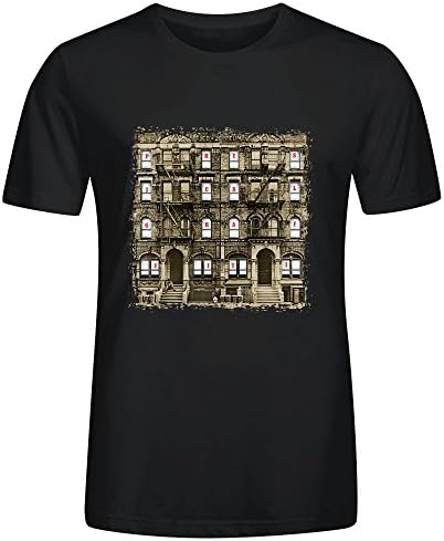 Qirong Led Zeppelin Physical Graffiti Round Neck T Shirt for Mens Black