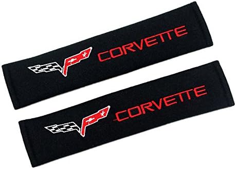 YDCAR 2 Pieces Car Seat Belt Cover Case Cushioned Shoulder Pads for Corvette Chevrolet