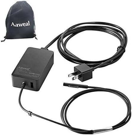 New Surface Pro 5/4/3 Charger 36W 12V 2.58A Aaweal Power Supply Adapter for Microsoft Windows New Surface Pro 5 Pro 4 Pro 3 i5 i7 2017 Model 1625 with a Storage Bag, USB Charging Port