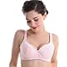 KOOYOL Women's Cotton Underwire Push Up Maternity Nursing Bra (XL, Pink)
