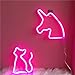 QiaoFei Neon Light,LED Cat Sign Shaped Decor Light,Wall Decor for Christmas,Birthday party,Kids Room, Living Room, Wedding Party Decor(Pink)