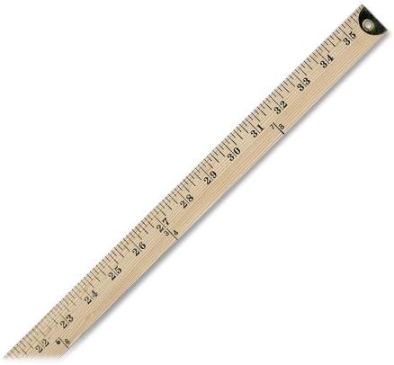 Wholesale CASE of 25 - Acme Wood Yardstick-Yardstick, 36" Long, Brass Ends, Hang Hole, Wood