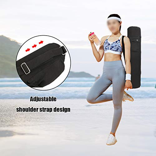 KOLAKO-Canvas-Yoga-Mat-Bag-with-Multifunction-Storage-Pockets-Yoga-Mat-Carry-Bag-for-Women-and-Men-Adjustable-Shoulder-Strap-Full-Zip-Design-Fits-Most-Mats