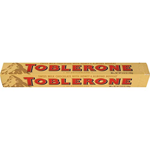 TOBLERONE MILK CHOCOLATE BAR WITH HONEY AND ALMOND NOUGAT, BULK CHOCOLATE, 12 – 3.52 OZ BARS