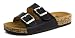 Kali Womens Open Toe Buckle Strap Sandals, Womens, Black, 7 M US Women