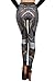 COCOLEGGINGS Lady High Rise Domineering Armor Digital Print Workout Leggings Free Size
