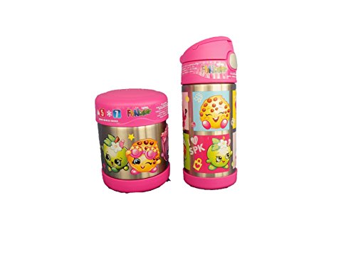 Thermos Shopkins 12oz FUNtainer Bottle.Plus.10oz FUNtainer Food Jar (Bundle of 2)