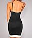 HUUSA Sexy Womens Black-White Color-Block Plunging Arched Mini Dress (M, Black)