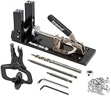Trend Pocket Hole Kit Dual Column Jig Face Clamp HSS Drill Bit 100 Screws view 2