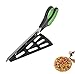 11 Inch Stainless Steel Pizza Scissors by ULee, Easily Getting Your Hot Pizza off from the Tray, A Replacement of Your Regular Pizza Cutter (Black-Green)