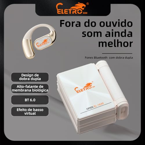 Fones de Ouvido,Bluetooth6.0,Design Dobrável Duplo, Isolamento de Ruído, IPX5 À Prova d’Água e Suor,Suporta Chamadas de Voz, 60Horas em Standby Ideal para viagens e atividades ao ar livre