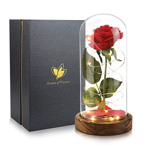 Dream Of Flowers Beauty And The Beast Rose Glass Dome Brown Wood Base Valentine S Party Gifts Wedding Gifts Best Buy Online In Colombia At Desertcart Co Productid