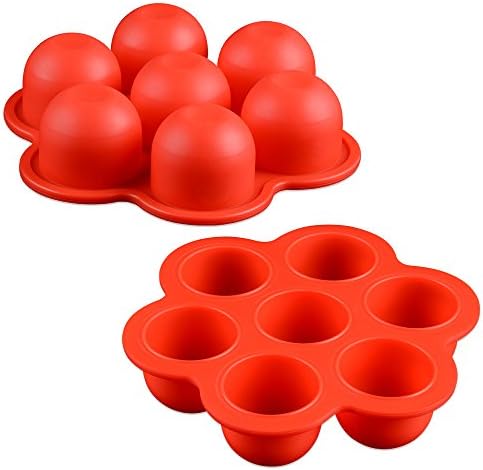 Silicone Egg Bites Mold For Instant Pot Accessory–Reusable Storage Container–Freezer Tray with Clip-on Lid for Homemade Baby Food–BPA Free-FDA Approved-Easy Clean and Multi Purpose (Red)