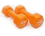 Yes4all PVC Dumbbells (Sold in Pair) (Orange 4 lbs)