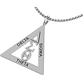 King Greek – Delta Sigma Theta Sorority Sterling Silver Pendant Sorority Gifts – Delta Sigma Theta Necklace 18” in a Timeless Triangle Design