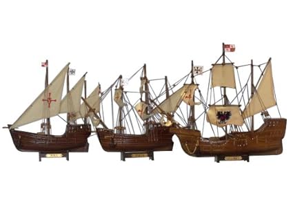 Buy Santa Maria Nina Pinta Set Christopher Columbus Ship Historic Model Ship Set Nautical Decoration Nautical Gift Model Tall Ships - 
