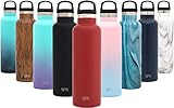 Simple Modern 20oz Ascent Water Bottle - Stainless Steel Flask w/Handle Lid - Double Wall Vacuum Insulated Reusable - Leakproof Thermos -Cherry