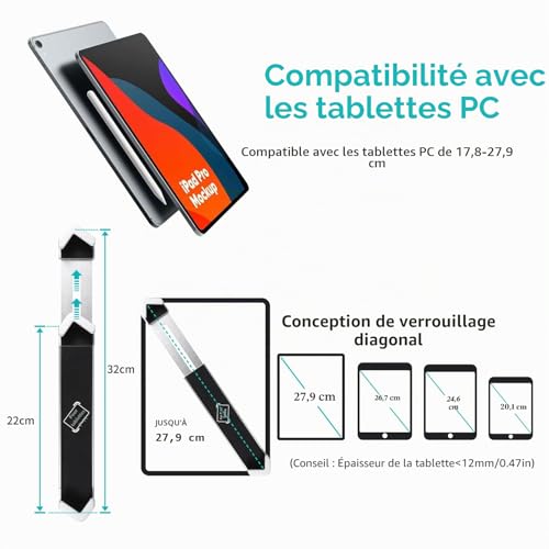 woleyi Anti-Theft Aluminum Tablet Holder for Commercial, Shops, Sales Surfaces, Exhibitions for iPad Pro Air Mini, Galaxy Tabs, Surface, More Tablets 7-11 Inches