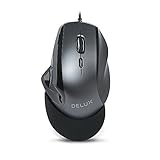 EALEK Delux M910 Wired Ergonomic Vertical Mouse Anti-skidding Design Office Comfort Mice Built In Weight Corded Gaming Mouse With Removable Palm Rest For PC Laptop Computer