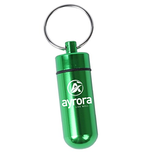 Pill Organizer - Travel Medicine Pill Holder - Keychain Portable Mini Pill Box Case Bottle Medication Container - Small Compact Medicine Dispenser - Made with Aluminum - Waterproof Guaranteed to Last