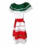Girl's Traditional Cinco de Mayo Dress Costume, White (Child 8)