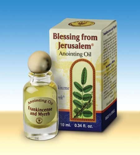 Holy Land Market Blessing from Jerusalem Anointing Oil - 10ml (.34 fl. oz.) (Frankincense & Myrrh) Holy Land Market Blessing from Jerusalem Anointing Oil - 10ml (.34 fl. oz.) (Frankincense & Myrrh)