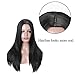 MISSWIG Natural Long Straight Synthetic Black Wig Heat Resistant Wigs for Women Party Wear 21 Inches
