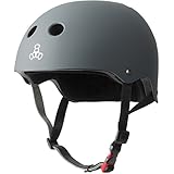 Triple Eight THE Certified Sweatsaver Helmet for Skateboarding, BMX, and Roller Skating, Carbon Rubber, X-Small / Small
