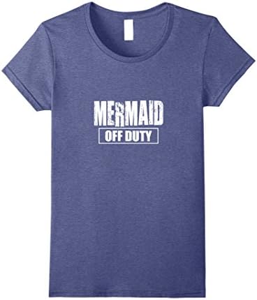 Womens Mermaid Off Duty T-Shirt - part time mermaid, beach shirt Small Heather Blue