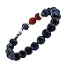 Beaded Hamsa Evil Eye Meditation Yoga Jewelry Stretch Bracelet (Dyed Black Freshwater Cultured Pearl)