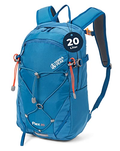 Terra Peak® Premium Wanderrucksack 20L (FLEX 20) Damen Herren & Erwachsene klein blau - Trekking-Rucksack & Tourenrucksack wasserdicht - Daypack Skirucksack mit