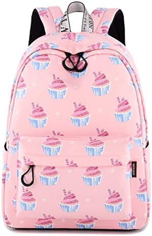 Cute Waterproof Women Backpack Pink Cake Pattern Printing Female Travel Knapsack Girls College Laptop Book Bag