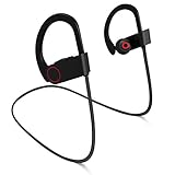 Bluetooth Headphones, Best Wireless Sports Earphones , Waterproof ,HD Stereo,100% Sweatproof, Earbuds ,for Workout 8 Hour Battery ,Noise Cancelling CVC 6.0 ,Headsets ,and Soft Security Hooks