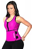 YIANNA Neoprene Sauna Suit - Waist Training Vest - Sauna Tank Top Vest with Adjustable Waist Trimmer / Shaper Trainer Belt for Weight Loss, YA8012-Rose-3XL