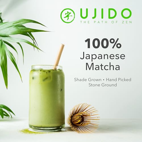 Ujido Matcha Green Tea Powder - Sweetened with Japanese Monk Fruit - Sugar Free (20g x 10 packets)