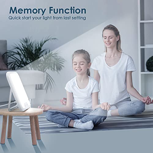 Guina Light Therapy Lamp, Ultra-Thin UV-Free 10000 Lux Therapy Light, Touch Control with Stepless Brightness Levels and 4 Timer Function, Memory Function, 90°Rotatable Stand for a Happy Life