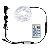 HaMi LED String Lights,33 Ft/10M 100 LEDs Christmas Lights Flexible Decor Firefly Rope Lights for Indoor, Outdoor, Wedding, Party - White