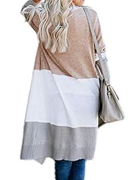 Nicetage - Chaqueta de punto para mujer con parte frontal abierta, manga larga, liviana