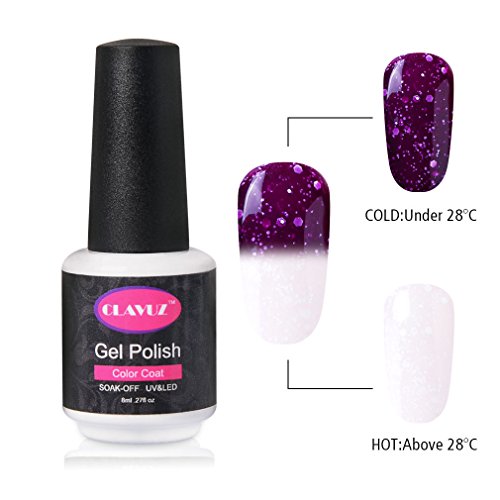 Gel Nail Polish CLAVUZ Soak Off Snowflake Color Changing Gel Polish Nail Lacquer Nail Art 8ML Gel Nail Polish CLAVUZ Soak Off Snowflake Color Changing Gel Polish Nail Lacquer Nail Art 8ML