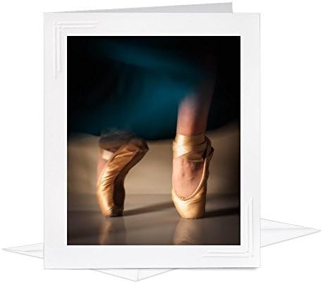Dance Photography Greeting Card of Ballet Slippers - frameable metallic photo