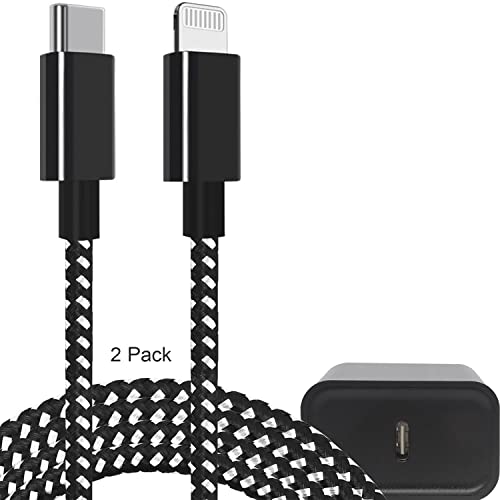 iPhone Fast Charger 10 FT [Apple MFi Certified] 2 Pack PD 20W USB C