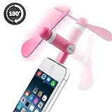 Belker iPhone Fan Rotatable Portable Dock Cool Cooler Rotating Fan for Apple iPhone 7 Plus 7 6S Plus 6S iPhone 6 Plus 6 8pin lightning(Pink)