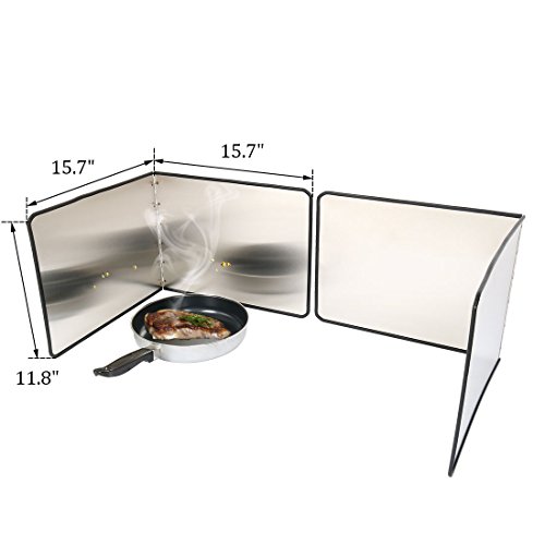 uxcell Stainless Steel Foldable Kitchen Wall Stove Oil Splash Guard